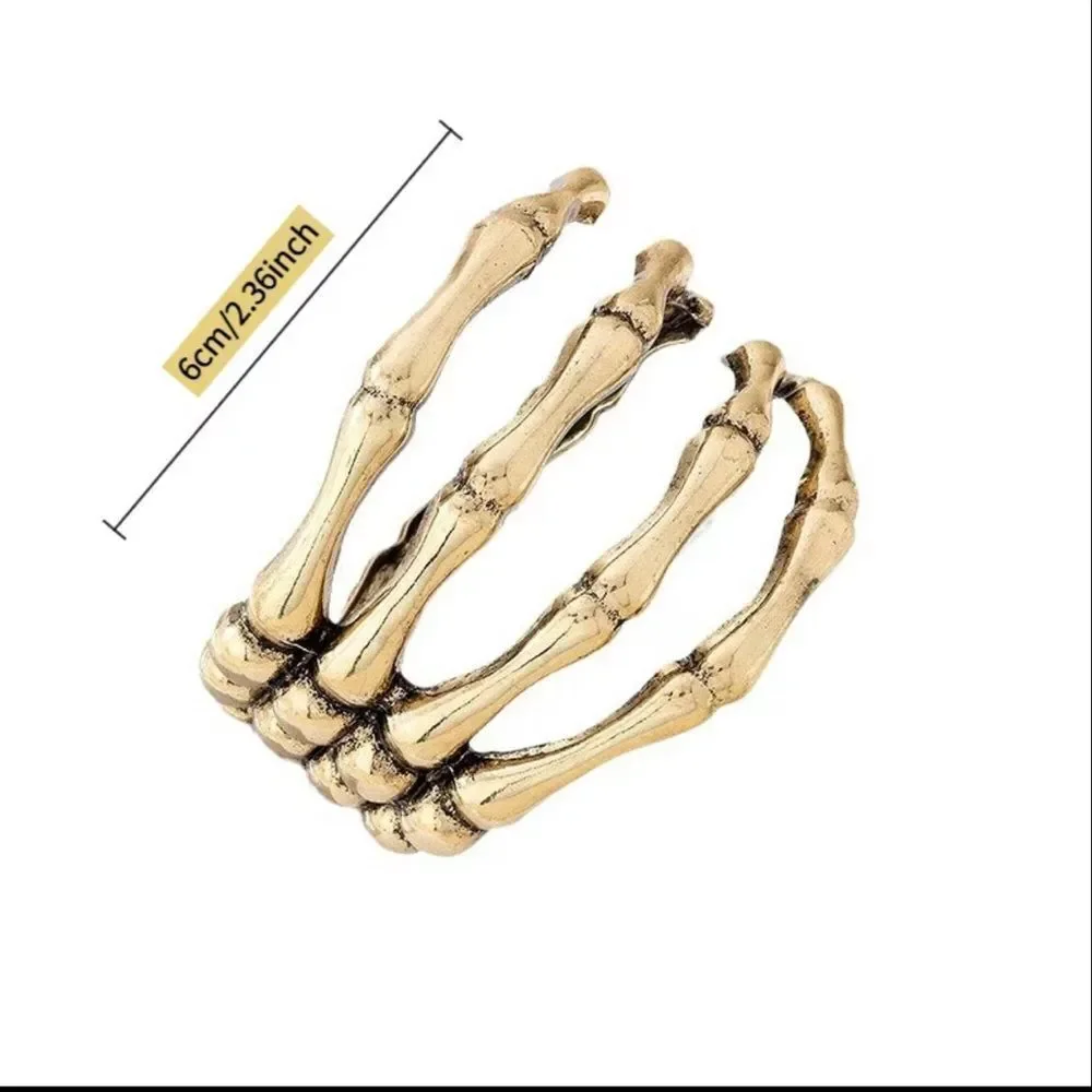 Silver Skeleton Hand Statement bracelet hinged